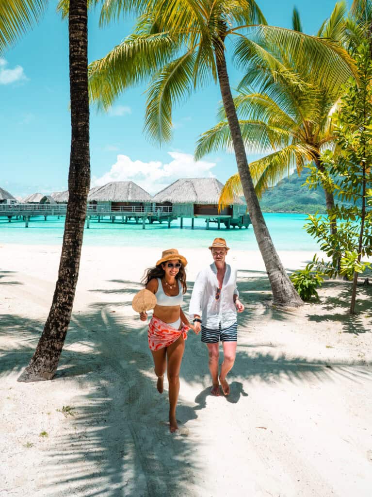 Four Seasons Bora Bora Hotel Private Beach Couple Photography