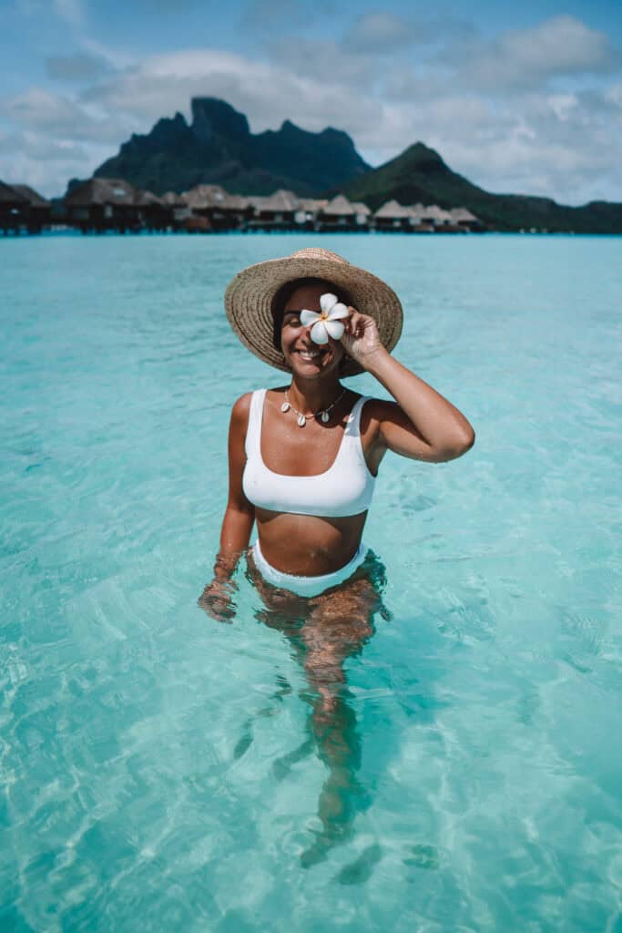 Girl Poses In Bora Bora