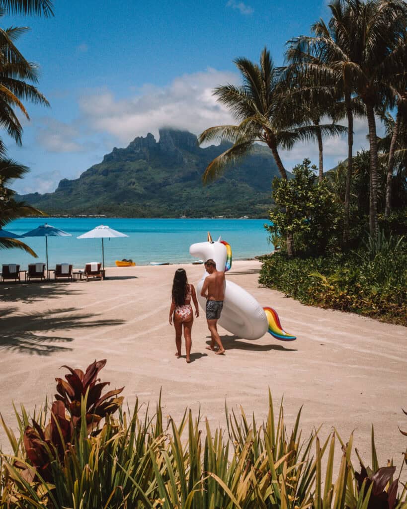 Private Beach At Four Seasons Bora Bora Hotel