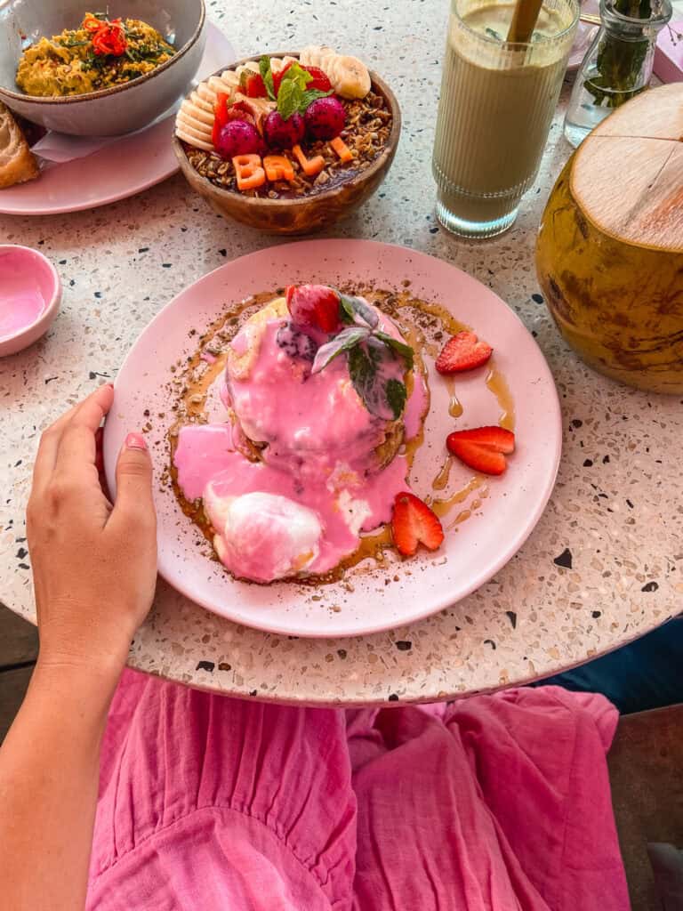 Vegan Pancakes With Coconut At Kynd Vegan Restaurant