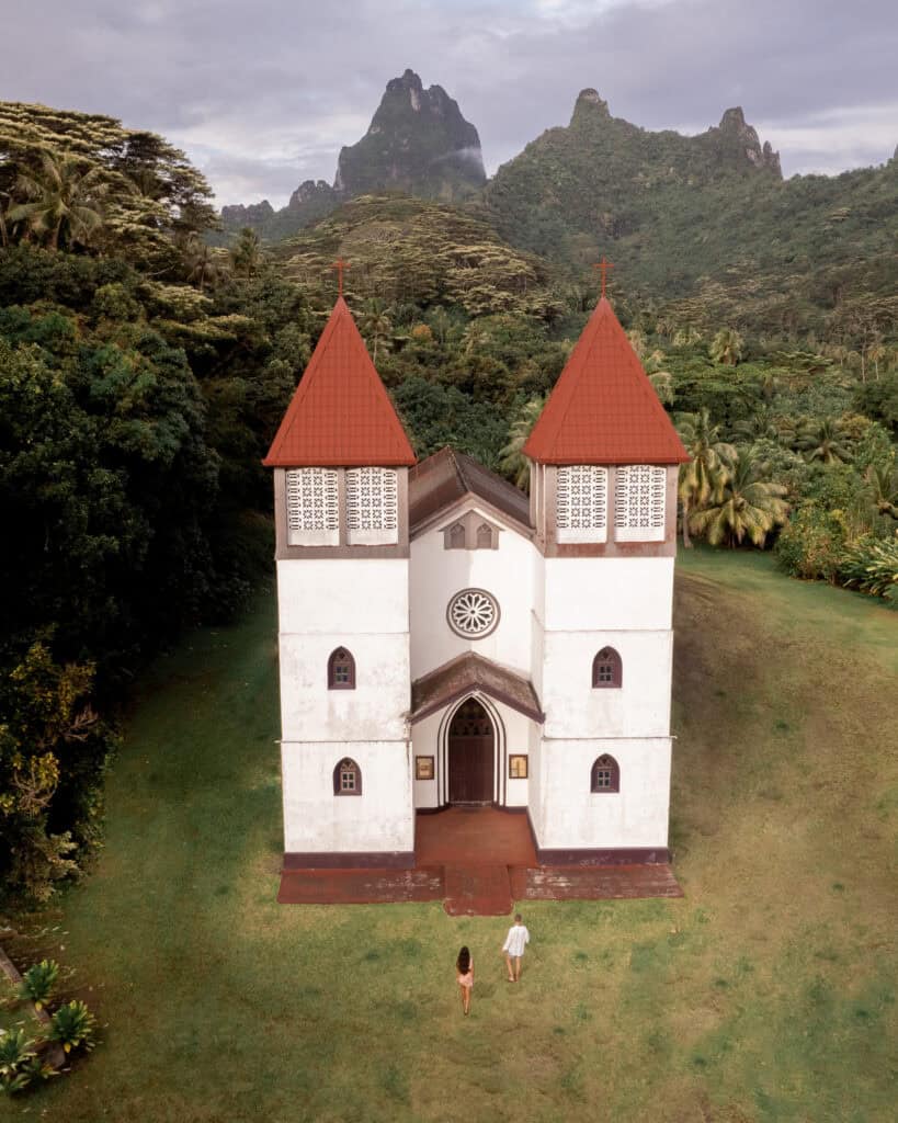 Drone Photo Church In Moorea