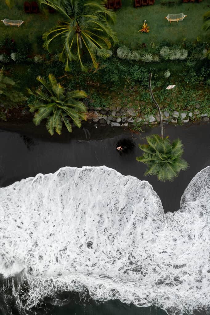 Plage Lafayette Tahiti Black Beach Drone Photograph