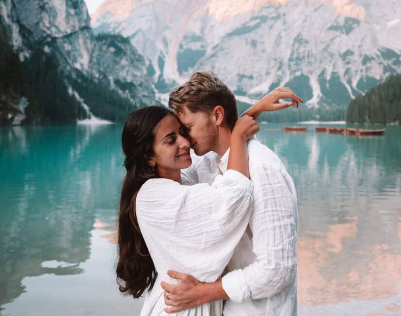 Lago Di Braies Couple Photo