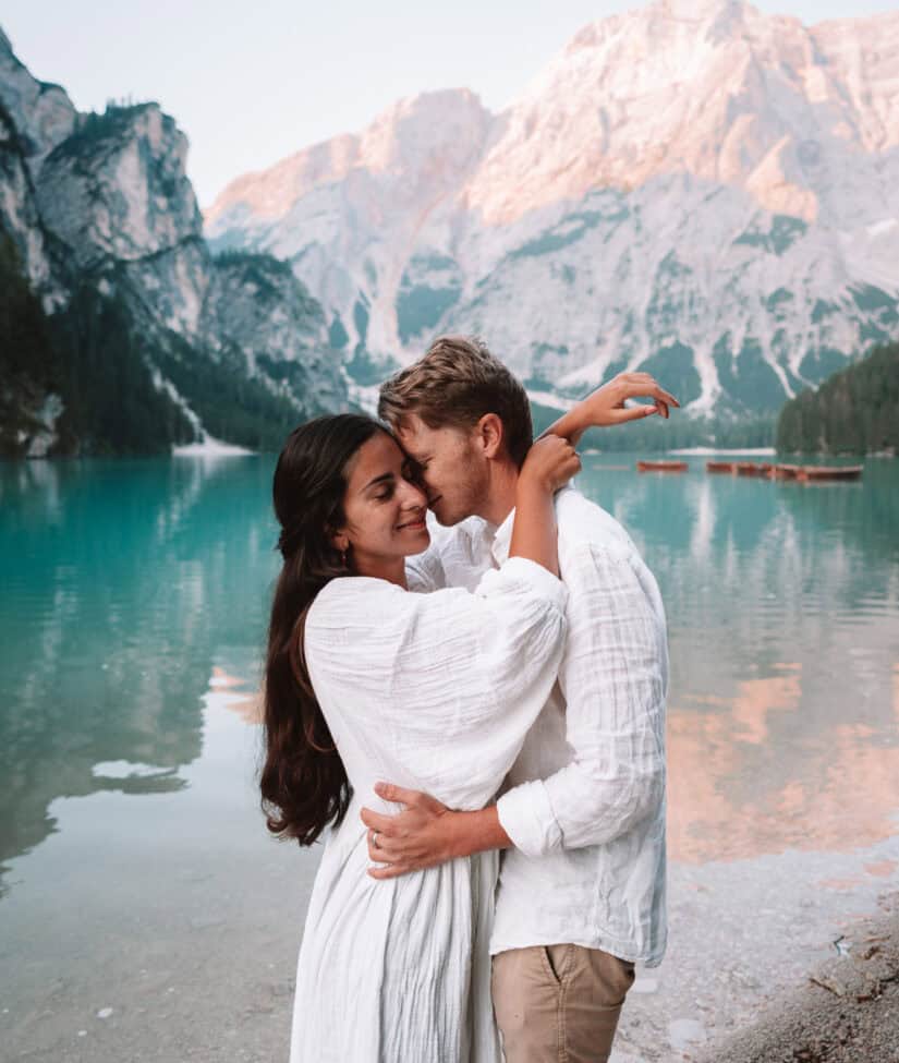 Lago Di Braies Couple Photo
