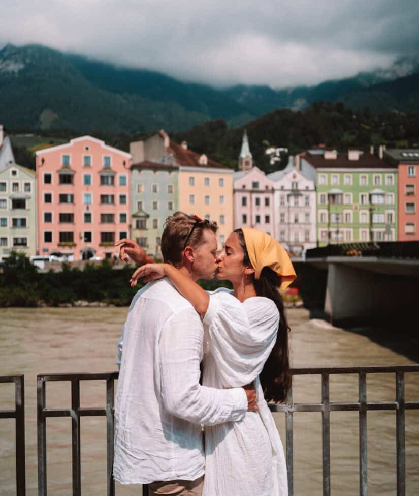 Colorful Houses By The River In Innsbruck